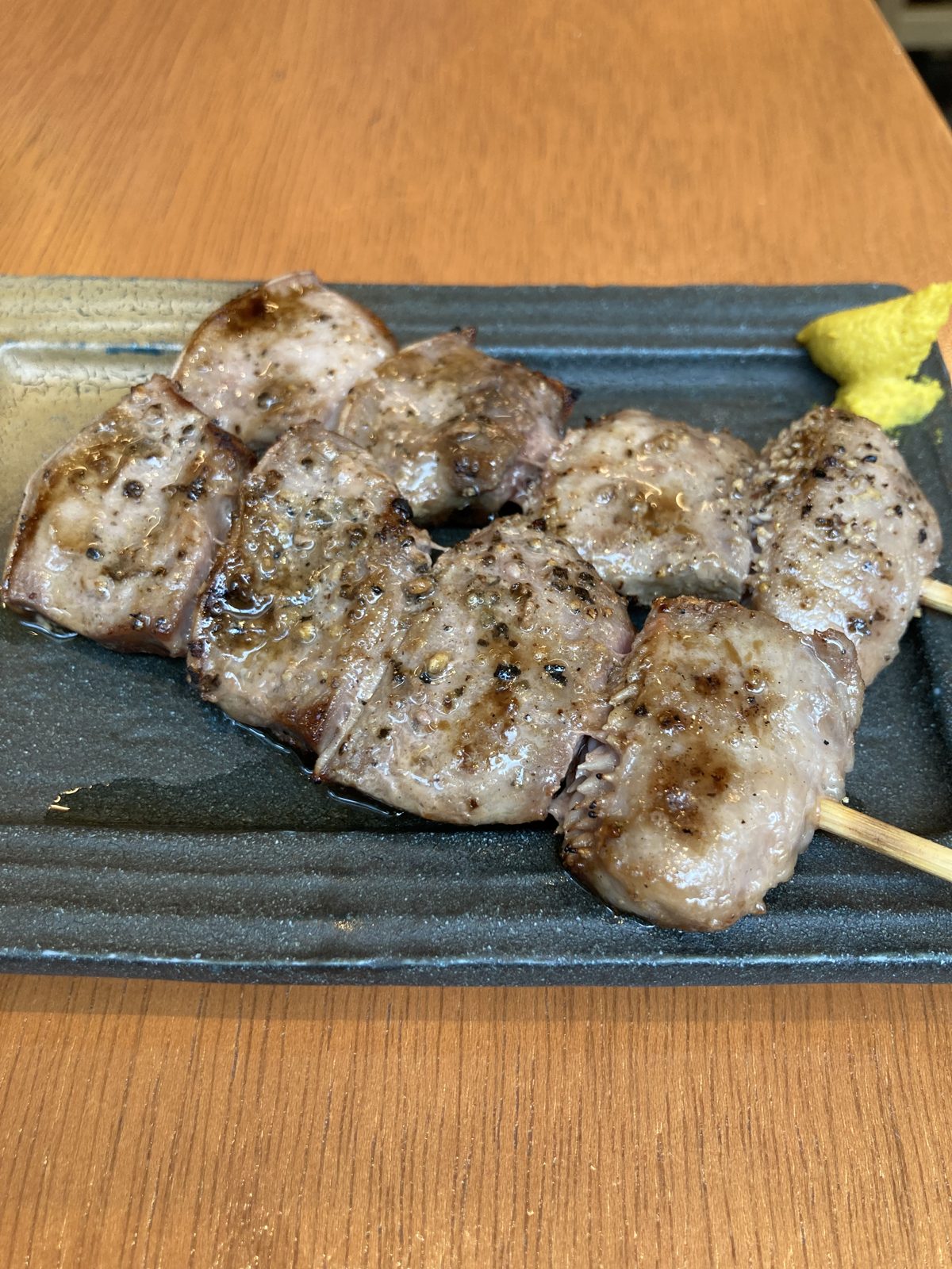 Grilled skewers served at Kanekoya